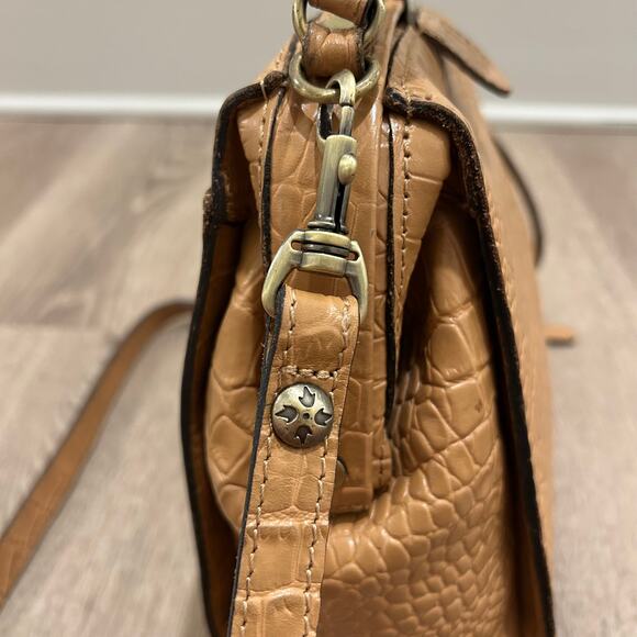 Patricia Nash Nela Croc Embossed Leather Satchel Biscuit Top Handle Crossbody - Picture 6 of 16